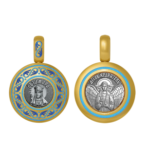 Подвеска с цветной горячей эмалью Святая Тамара