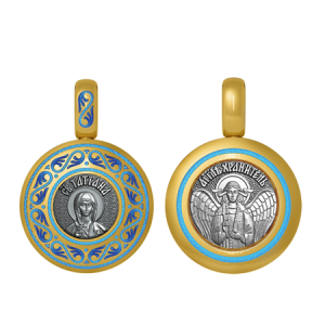 Подвеска с цветной горячей эмалью Святая Татиана