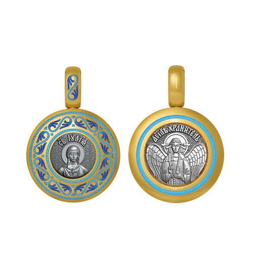 Подвеска с цветной горячей эмалью Святая Юлия
