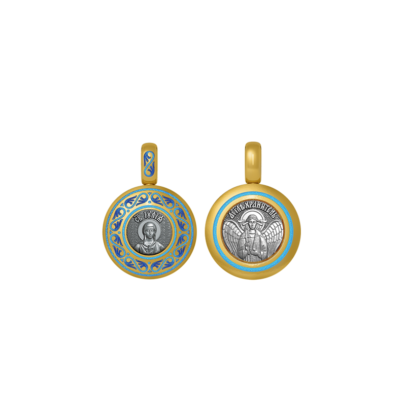 Подвеска с цветной горячей эмалью Святая Юлия