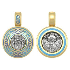 Подвеска с цветной горячей эмалью Богородица «Знамение»