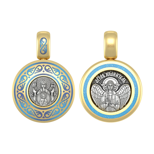 Подвеска с цветной горячей эмалью Богородица «Знамение»
