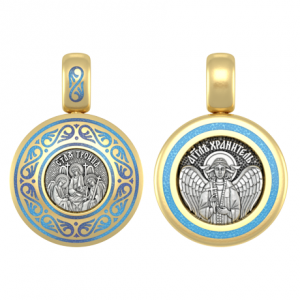 Подвеска с цветной горячей эмалью Святая Троица