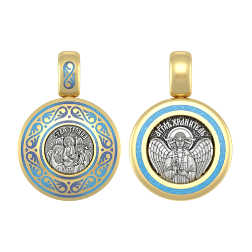 Подвеска с цветной горячей эмалью Святая Троица