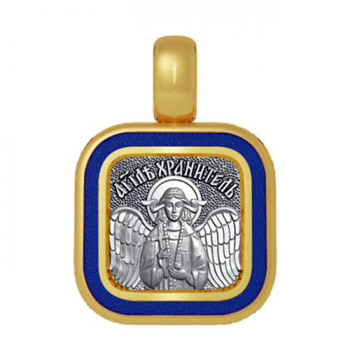 Подвеска с цветной горячей эмалью Богородица «Семистрельная»