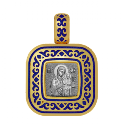 Подвеска с цветной горячей эмалью Богородица Смоленская