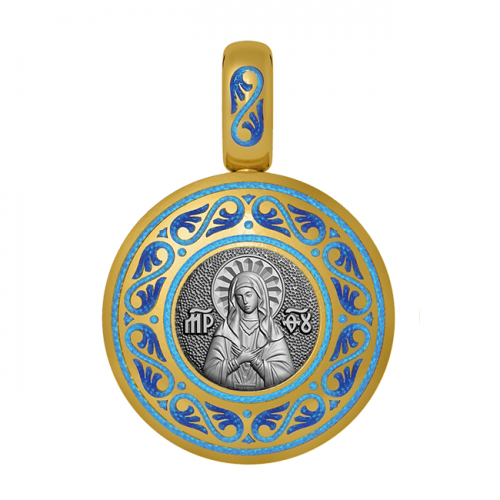 Подвеска с цветной горячей эмалью Богородица «Умиление»