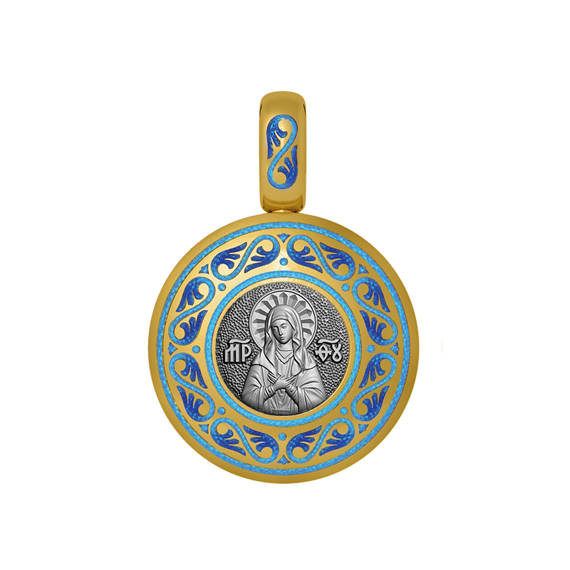 Подвеска с цветной горячей эмалью Богородица «Умиление»