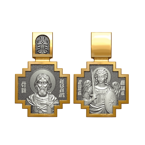 Православный нательный образок Святой Александр Невский