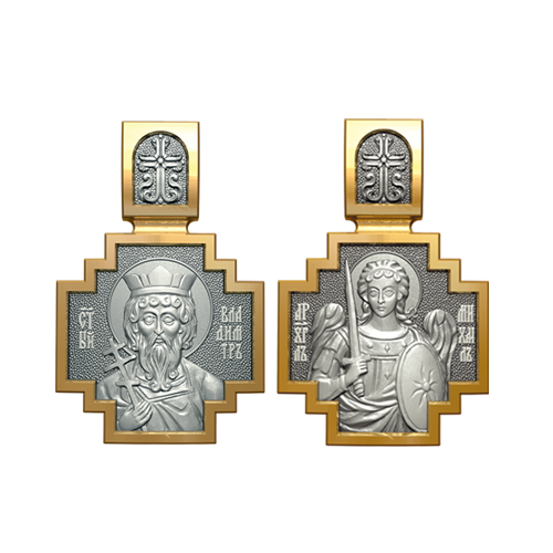 Позолоченный нательный образок Святой Владимир