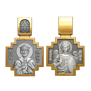 Позолоченный нательный образок Святой Владислав