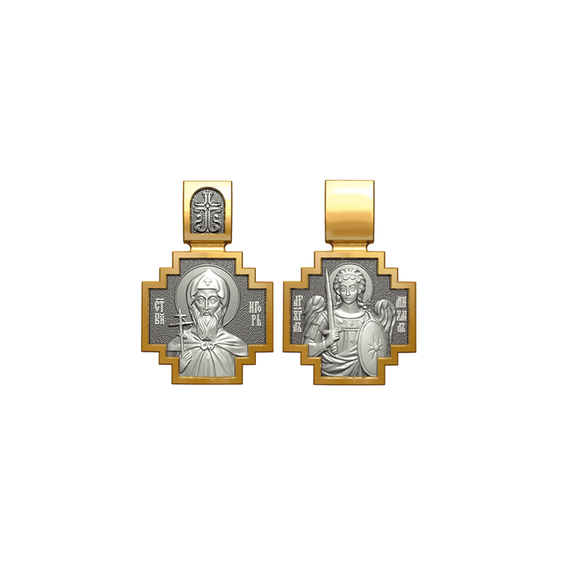 Позолоченный нательный образок Святой Игорь Черниговский