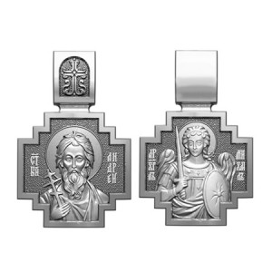 Серебряный нательный образок Святой Апостол Андрей