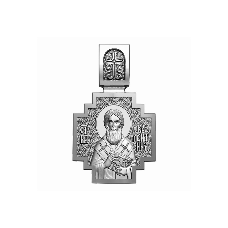 Серебряный нательный образок Святой Валентин