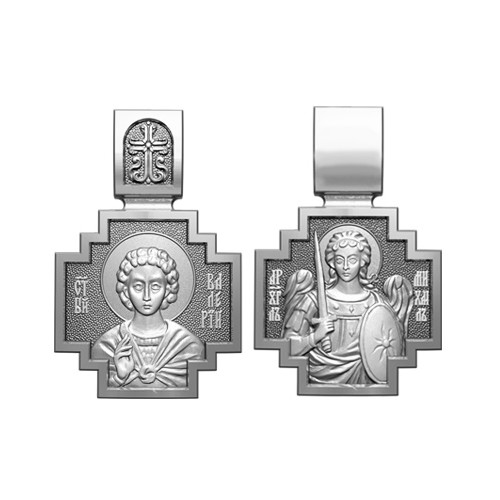 Серебряный нательный образок Святой Валерий