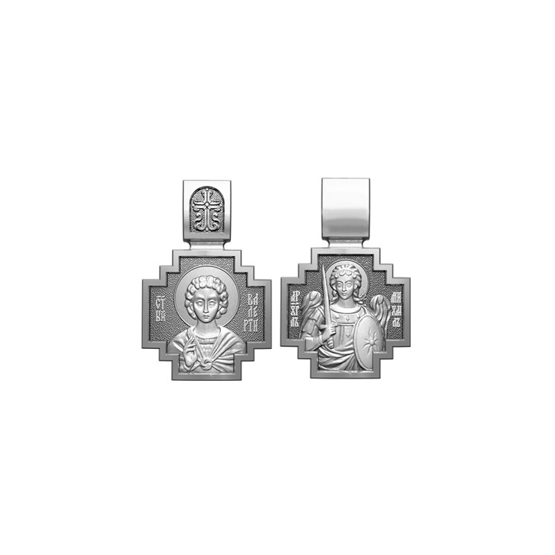 Серебряный нательный образок Святой Валерий