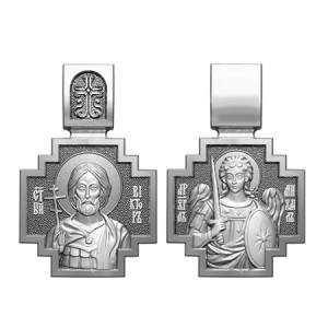 Серебряный нательный образок Святой мученик Виктор