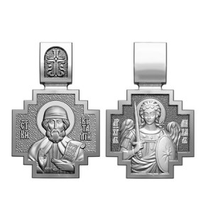 Серебряный нательный образок Святой преподобный Виталий