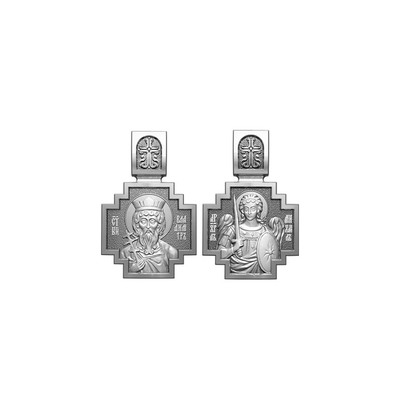 Серебряный нательный образок Святой Владимир