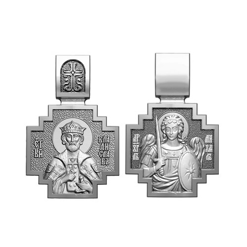 Серебряный нательный образок Святой Владислав