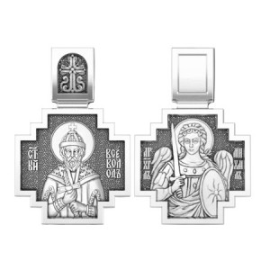 Серебряный нательный образок Святой Всеволод