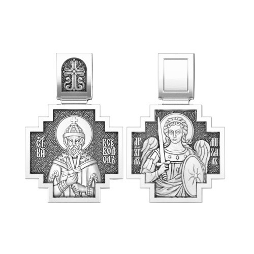Серебряный нательный образок Святой Всеволод