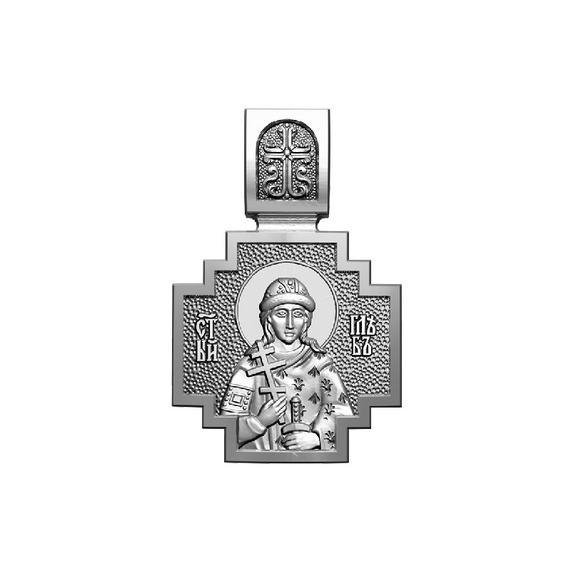 Серебряный нательный образок Святой мученик Глеб