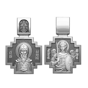 Серебряный нательный образок Святой Даниил Московский