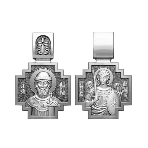 Серебряный нательный образок Святой Дмитрий Донской