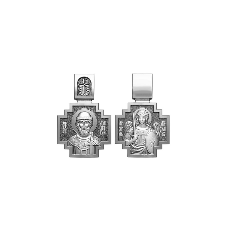 Серебряный нательный образок Святой Дмитрий Донской