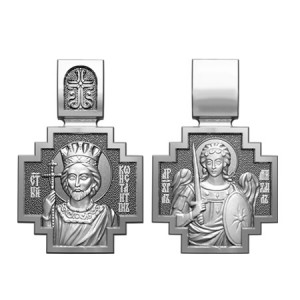 Серебряный нательный образок Святой Константин