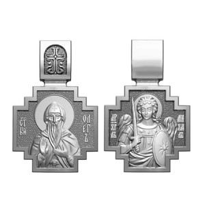 Серебряный нательный образок Святой Олег