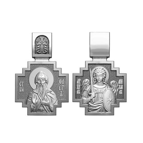 Серебряный нательный образок Святой Олег