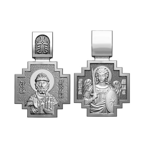 Серебряный нательный образок Святой Ярослав Мудрый