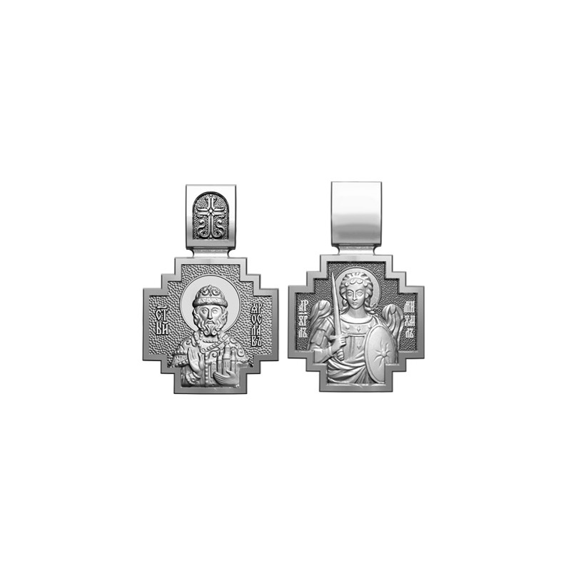 Серебряный нательный образок Святой Ярослав Мудрый