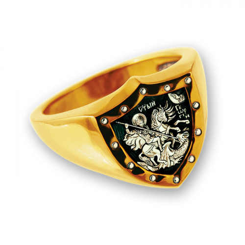 Серебряный перстень великомученик Георгий Победоносец