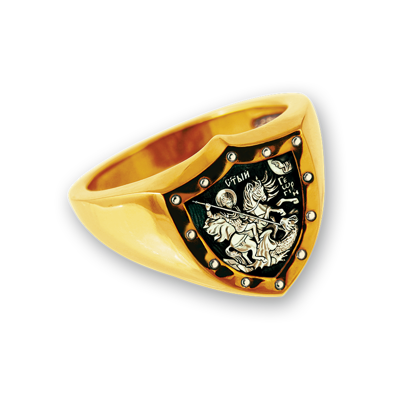 Серебряный перстень великомученик Георгий Победоносец