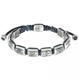 Браслет из серебра «10 заповедей» на старославянском