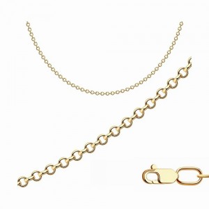 Позолоченная серебряная цепочка плетение ролло