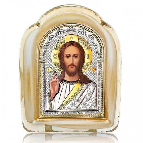 Икона с образом Иисуса Христа в муранском стекле