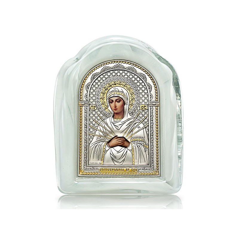Пресвятая Богородица — икона в муранском стекле