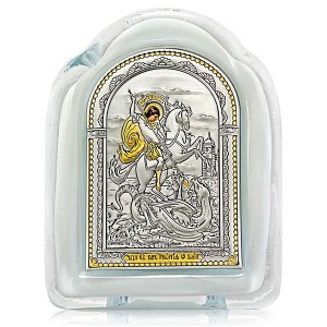 Икона в муранском стекле – (Italy) «Георгий Победоносец»