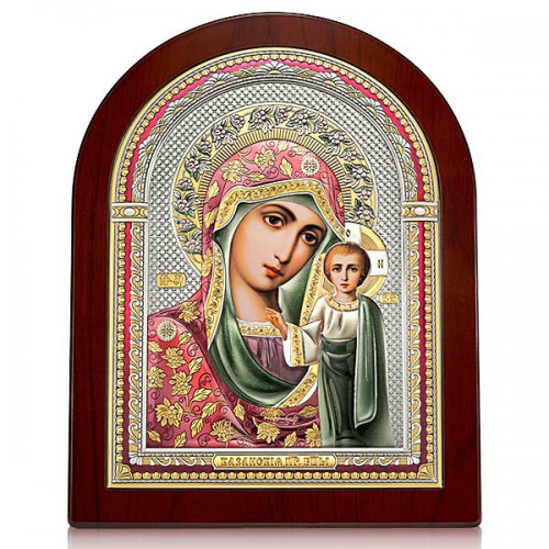Икона с эмалью — Богородица «Казанская»