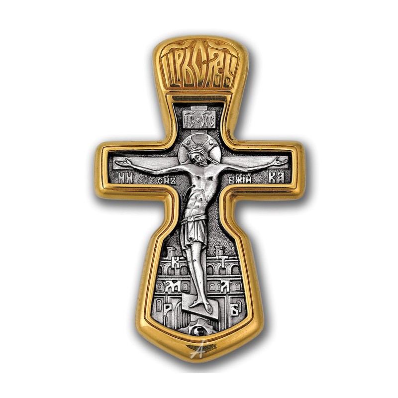 Позолоченный нательный крест «Распятие» (арт 101.010)