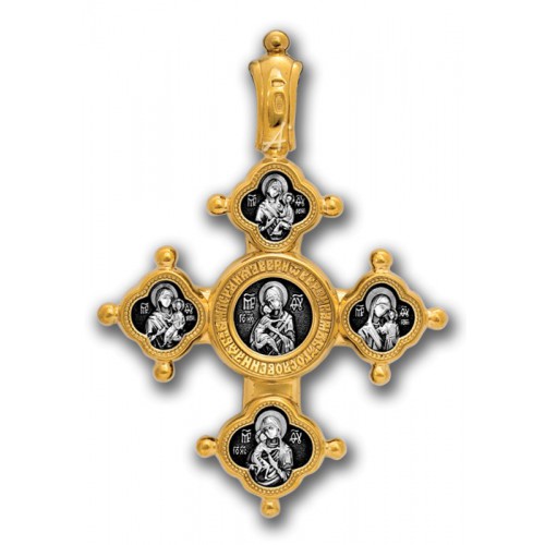 Позолоченный нательный крест «Похвала Богородице» (арт 101.025)