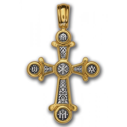 Позолоченный нательный крест «Хризма» (арт 101.048)