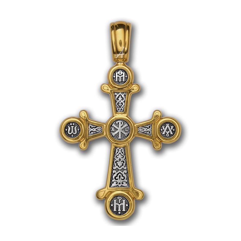 Позолоченный нательный крест «Хризма» (арт 101.048)