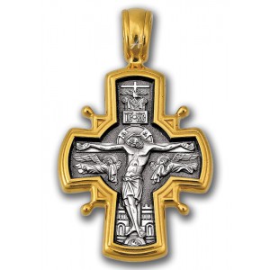 Позолоченный нательный крест «Введение во Храм» (арт 101.050)