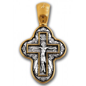 Позолоченный нательный крест «Молитва Кресту» (арт 101.063)