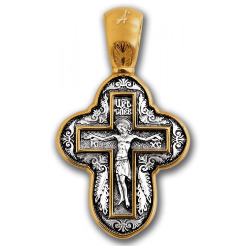 Позолоченный нательный крест «Молитва Кресту» (арт 101.063)